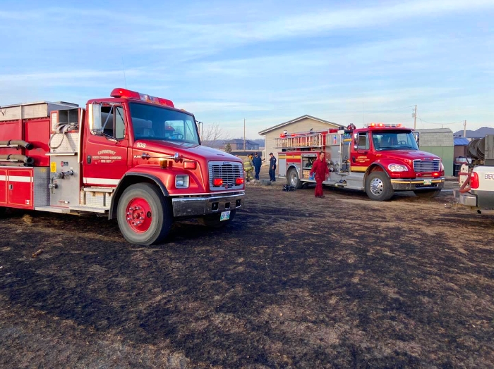 The Carberry Fire Department and two other departments responded to a wildfire that led to the evacuation of 20 households Thursday